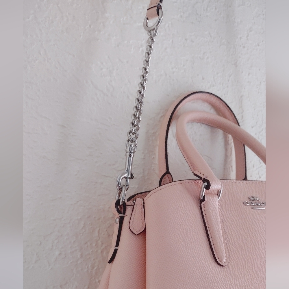 Coach Mini Sage Carryall  Light Pink Satchel with Chain Strap - Picture 5 of 13